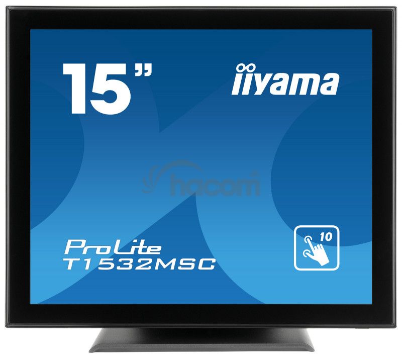 15 "iiyama T1532MSC-B5AG: TN, XGA, Capacitive, 10P, 315cd / m2, VGA, DP, HDMI, čierny T1532MSC-B5AG