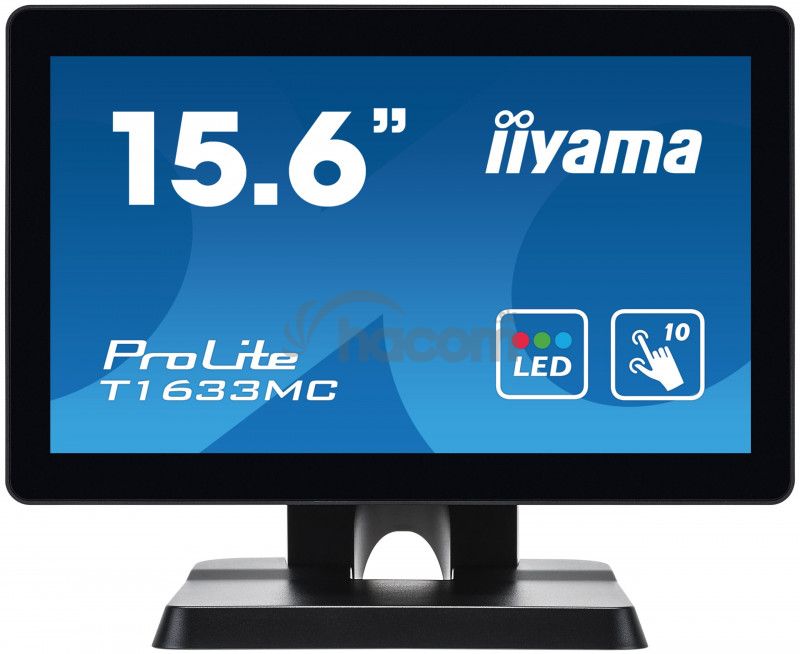 16 "iiyama T1633MC-B1: TN, HD, Capacitive, 10P, 300cd / m2, VGA, DP, HDMI, USB, čierny T1633MC-B1