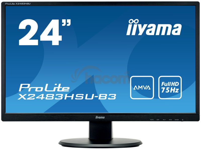 24 "LCD iiyama X2483HSU-B3 - FullHD, 4ms, 250cd / m2, AMVA, HDMI, DP, VGA, USB, repro X2483HSU-B3