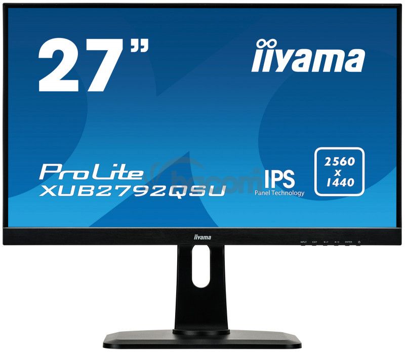 27 "LCD iiyama XUB2792QSU-B1 - IPS, 5ms, 350cd / m2, 2560x1440, DVI, HDMI, DP, USB, výšk.nast., Repro XUB2792QSU-B1