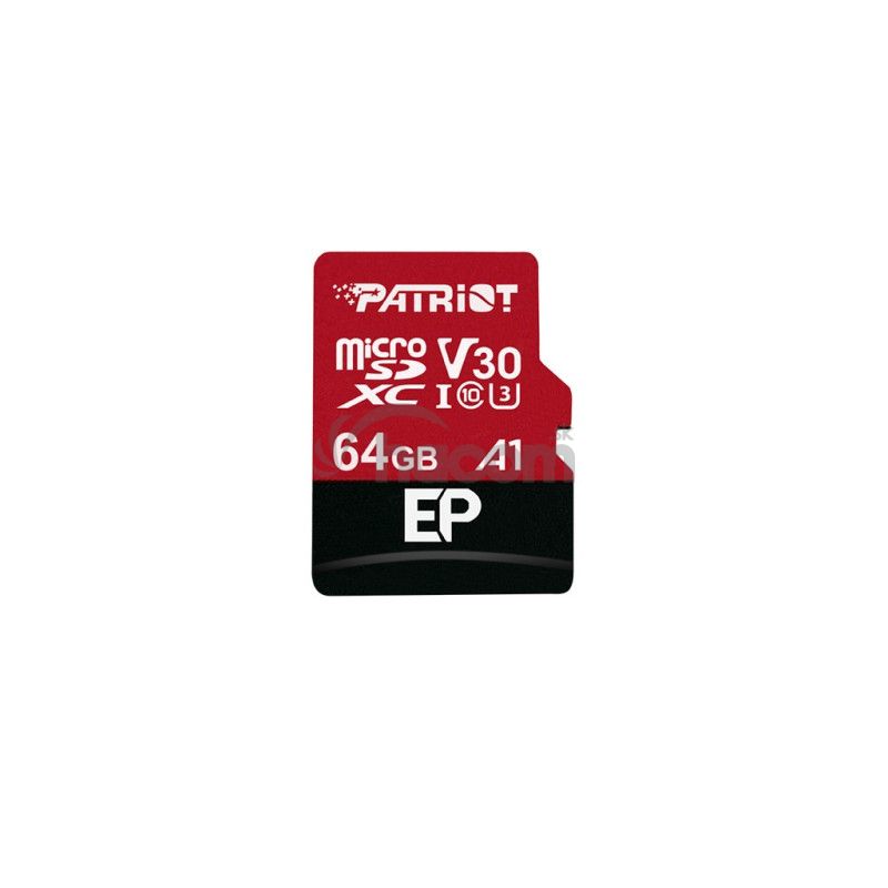 64GB microSDXC Patriot V30 A1, class 10 U3 100 / 80MB / s + adaptér PEF64GEP31MCX