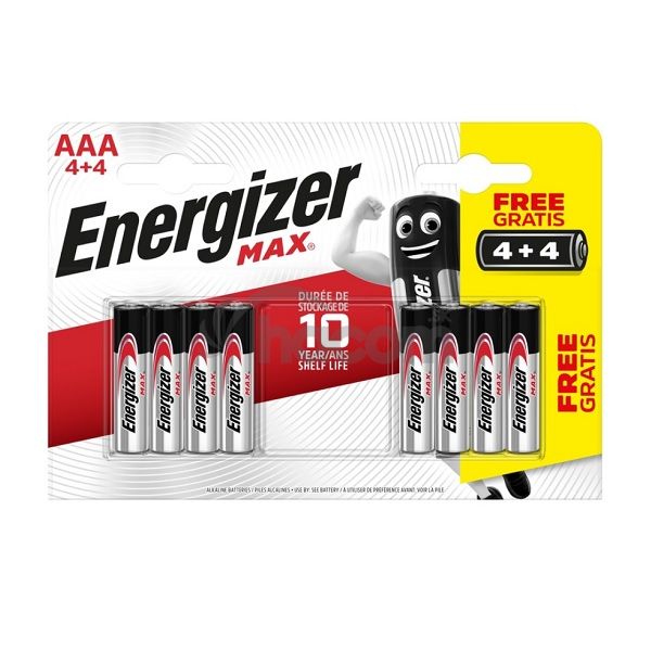 Batérie Energizer alkalické Max mikrotužkové AAA/8 4+4
