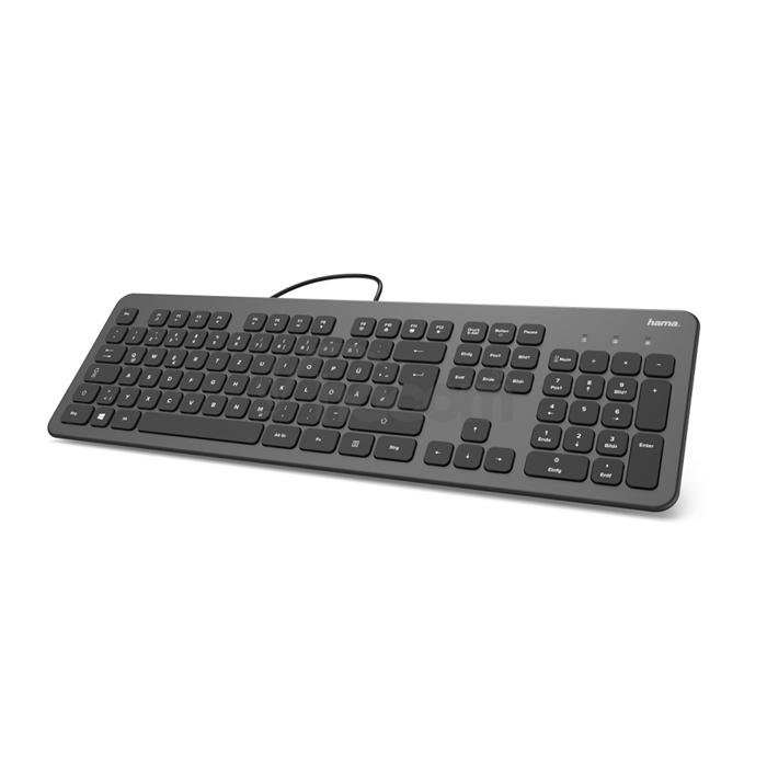 HAMA klávesnica KC-700/ drátová/ USB/ CZ+SK/ antracitová/černá