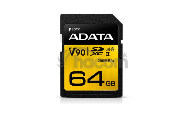 ADATA SDXC 64GB UHS-II U3 (290 / 260MB) ASDX64GUII3CL10-C