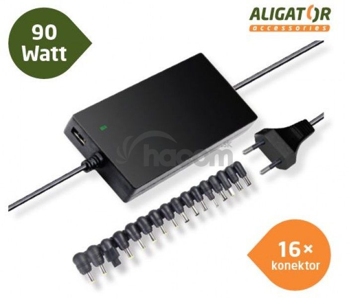 Aligator Univerzálny adaptér k notebooku 90W + 16 konektorov NTA9010