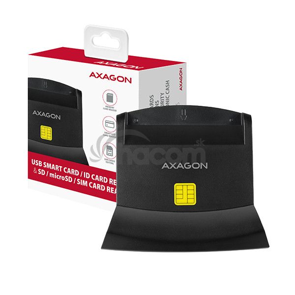 AXAGON CRE-SM2, USB externá čítačka eObčanka + SD / microSD / SIM CRE-SM2