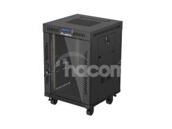 19" VO�NE STOJ�CA RACKOV� SKRI�A 15U/600X600 (FLAT PACK) S PRESKLEN�MI DVERAMI LCD �IERNA LANBERG V2 FF01-6615-12BL