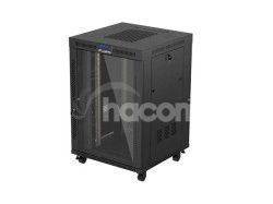 19" VO�NE STOJ�CA RACKOV� SKRI�A 22U/800X800 (FLAT PACK) S PRESKLEN�MI DVERAMI LCD �IERNA LANBERG V2 FF01-8822-12BL