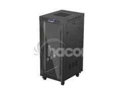 19" VO�NE STOJ�CA RACKOV� SKRI�A 27U/600X800 (FLAT PACK) S PRESKLEN�MI DVERAMI LCD �IERNA LANBERG V2 FF01-6827-12BL