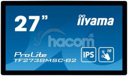 27 "iiyama TF2738MSC-B2: IPS, FullHD, Capacitive, 10P, 500cd / m2, DP, HDMI, DVI, 16/7, IP1X, ierny TF2738MSC-B2