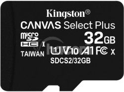 32GB microSDHC Kingston Canvas Select Plus A1 CL10 100MB/s bez adaptéra SDCS2/32GBSP