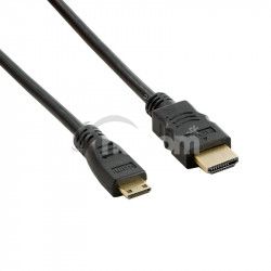 4World Kábel mini HDMI-HDMI 19m-19m 1.5m Black 06655