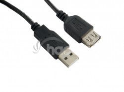 4World Kábel USB 2.0 AM-AF 0.75m Black 06131