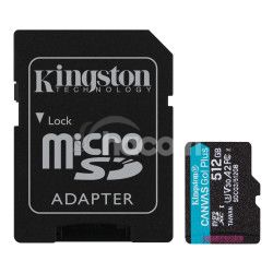 512GB microSDXC Kingston Canvas Go! Plus A2 U3 V30 170MB/s + adaptr SDCG3/512GB