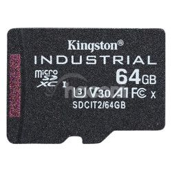 64GB microSDHC Kingston Industrial C10 A1 pSLC bez adaptra SDCIT2/64GBSP