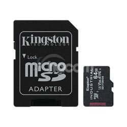 64GB microSDHC Kingston Industrial C10 A1 pSLC s adaptrom SDCIT2/64GB