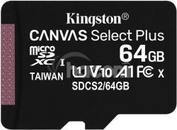 64GB microSDXC Kingston Canvas Select Plus A1 CL10 100MB/s bez adapt�ra SDCS2/64GBSP