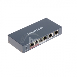 Hikvision 6-portový 10/100Mb 4x PoE + 2x uplink switch DS-3E0106HP-E