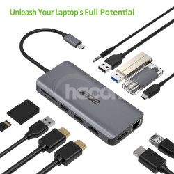 Acer 12in1 USB-C dongle (USB, HDMI, PD, CD, DP, RJ45) HP.DSCAB.009
