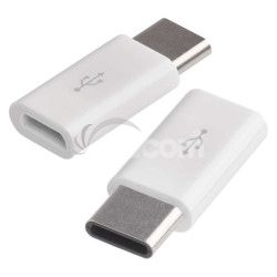 Adaptr micro USB-B 2.0 / USB-C 2.0, biely, 2 ks 2ks SM7023