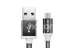 ADATA Micro USB kbel pleten 1m ierny AMUCAL-100CMK-CBK