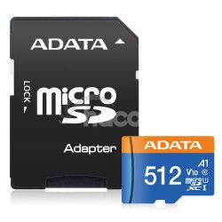 ADATA MicroSDXC 512GB UHS-I 100/25MB/s + adaptr AUSDX512GUICL10A1-RA1
