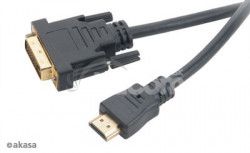 AKASA - DVI-D na HDMI kbel - 2 m AK-CBHD06-20BK