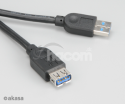 AKASA - predlovac kbel USB 3.0 typ A - 1,5 m AK-CBUB02-15BK