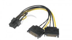 AKASA - SATA power na 6 + 2-pin PCIe adaptr AK-CBPW19-15