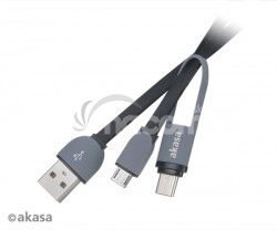 AKASA - typ C a mikro B na USB 2.0 typ A adaptér AK-CBUB35-10BK