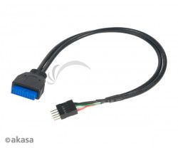 AKASA - USB 3.0 na USB 2.0 adaptr - 30 cm AK-CBUB36-30BK