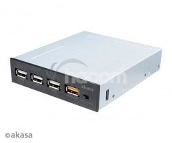 AKASA USB nabíjací panel 3x USB 2.0 + 1x USB fast AK-ICR-23