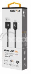 ALIGATOR Dtov kbel 2A mikro USB 2 m ierny DAKA007