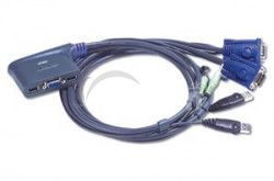 Aten 2-port KVM USB mini, 1,8 m káble audio, CS-62U