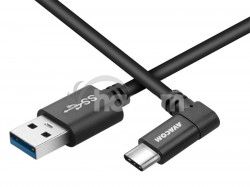 AVACOM dtov a nabjac kbel USB - USB Type-C, 100cm, konektor v uhle 90 , ierny DCUS-TPCLR-10K
