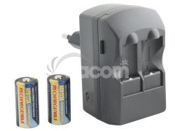 AVACOM nabjacia dvojkanlov sprava ACFRB pre nabjanie bateri RCR2, RCR123 + 2 ks RCR123 NADI-ACFB-R123B2