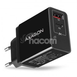 AXAGON ACU-PQ22, PD a QUICK nabíjačka do siete, 2x port QC3.0 / AFC / FCP + PD type-C, 22W ACU-PQ22