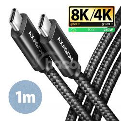 AXAGON BUCM4X-CM10AB NewGEN+ kbel USB-C <-> USB-C, 1m, USB4 Gen 32, PD 240W 5A, 8K HD, ALU, oplet BUCM4X-CM10AB