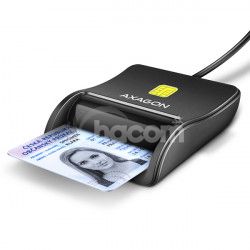 AXAGON CRE-SM3N, USB-A FlatReader taka kontaktnch kariet Smart card (eObanka), kbel 1.3m CRE-SM3N