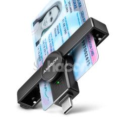 AXAGON CRE-SMPC, USB-C PocketReader taka kontaktnch kariet Smart card (eObanka, eID klient) CRE-SMPC