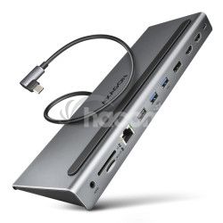 AXAGON HMC-4KX3 USB 5Gbps hb, 3x USB-A, 2x HDMI, DP, RJ-45, SD/microSD, audio, PD 100W, kbel 40cm HMC-4KX3