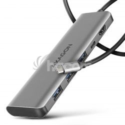 AXAGON HMC-5H, USB 5Gbps hb, 3x USB-A, HDMI 4k/30Hz, PD 100W, kbel USB-C 100cm HMC-5H