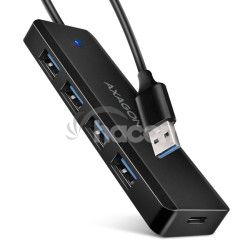 AXAGON HUE-C1A, 4x USB 5Gbps TRAVEL hb, USB-C napjac konektor, kbel USB-A 19cm HUE-C1A