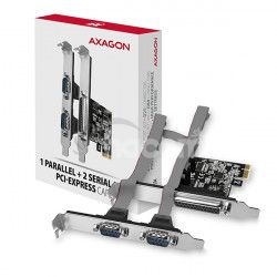 AXAGON PCEA-PSN, PCIe radiè - 1x paralelný (LPT) + 2x sériový port (RS232) 250 kbps, vr. LP PCEA-PSN