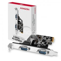 AXAGON PCEA-S2n, PCIe radič - 2x sériový port (RS232) 250 kbps, vr. LP PCEA-S2N