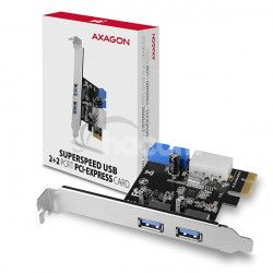 AXAGON PCEU-232VL, PCIe radič, 2 + 2x USB 3.2 Gen 1 port, UASP, vr. LP PCEU-232VL