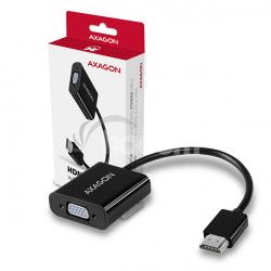 AXAGON RVH-VGAN, HDMI -> VGA redukcia / adaptr, FullHD, audio vstup, micro USB nap. konektor RVH-VGAN