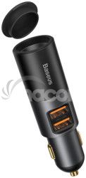 Baseus CCBT-D0G Share Together Car Charger with Cigarette Lighter Port 2x USB, 120W Grey 6953156206700