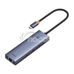 Baseus hb Ultra Joy USB 6v1 (USB-C/1xHDMI4K30Hz/3xUSB 3.0/1xPD/RJ45) siv 6932172630713