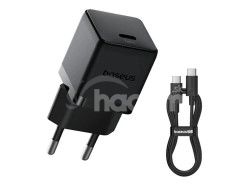 Baseus Palm Fast Nabjaka USB-C 20W + Dtov Kabel USB-C/USB-C 1m Black 6932172677411